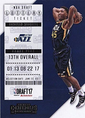 2017-18 Panini Contenders NBA Draft Lottery Ticket - Donovan Mitchell - Utah Jazz Basketball Rookie Card RC #13