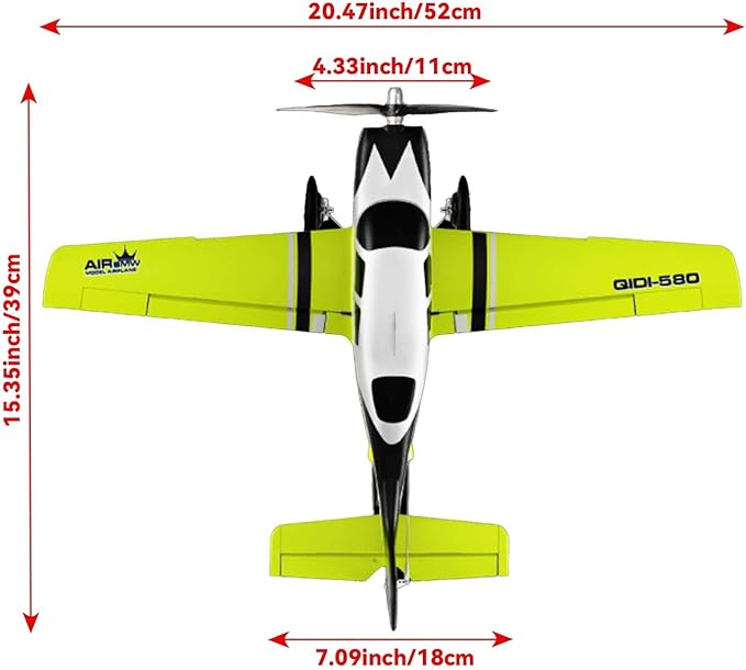 QIDI 580 5-Channel Off-Road Aircraft 3D RC Plane One-Key Hanging Stunt Fixed Wing with Wind Resistant Flight Control for Beginner and Experienced Ready to Fly(Green)