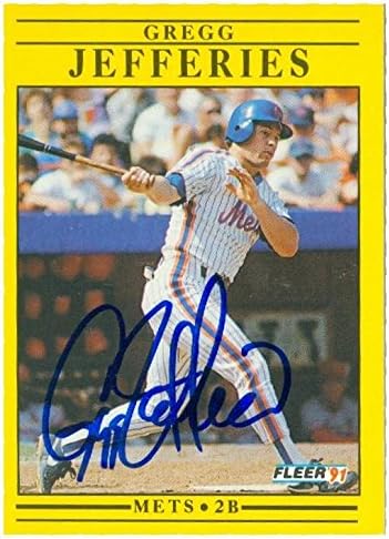 Sports Memorabilia Autograph Warehouse 246574 Gregg Jefferies Autographed Baseball Card - New York Mets 1991 Fleer - No. 151