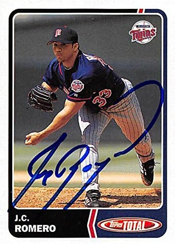 Sports Memorabilia Autograph Warehouse 344121 J.C. Romero Autographed Baseball Card - Minnesota Twins FT 2003 Topps Total No. 670