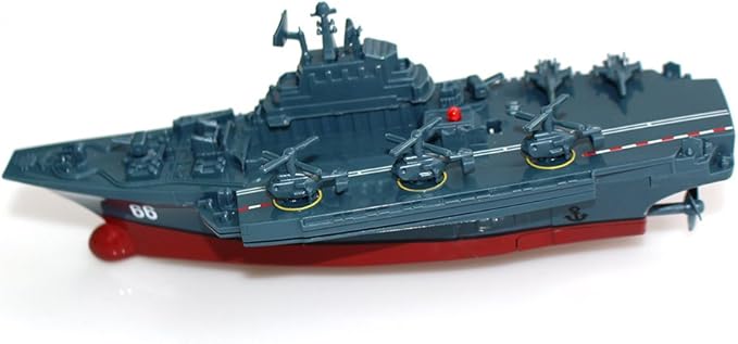 Tipmant Military Remote Control Aircraft Carrier Model RC Boat Ship Speedboat Yacht Electric Water Toy - Blue (2.4G No Antenna)