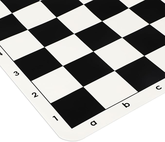 Tournament Chess Board 20 Inch Silicone Mat Black and White Squares with Mark