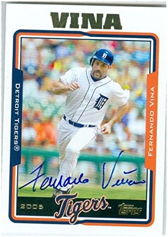 Sports Memorabilia Autograph Warehouse 247114 Fernando Vina Autographed Baseball Card - Detroit Tigers 2005 Topps - No. 82