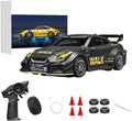 1/43 Scale Alloy RC Drift Car with Adjustable Gyroscope 2.4G 4WD 2 Driving Modes RC Racing Car with LED Lights Desk Racer Model for Hobbyist