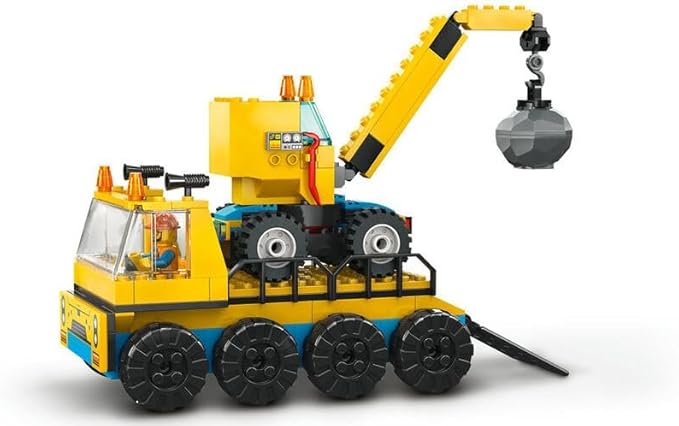 Lego 60391 City Camiones de Construcción y Grúa con Bola de Demolición Excavadora de Juguete Camión Basculante y Vehículos de Transporte Set de Aprendizaje para Niños y Niñas a Partir de 4 Años