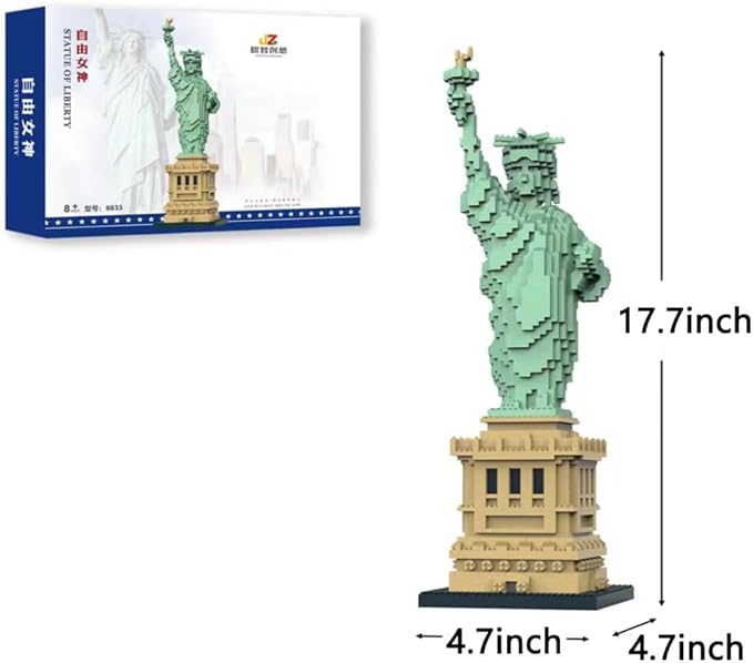 ENHANA Lady Liberty Micro Mini Blocks Statue of Liberty Micro Block Building Set Famous Architectural Model Toys Gifts for Kid and Adult 2810PCS