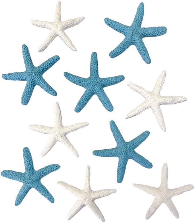 Tic-Tac-Toe Beach Decor | 9 x 9 | Perfect for Beach Décor | Plus Free Nautical eBook by Joseph Rains (Blue &amp White Starfish)