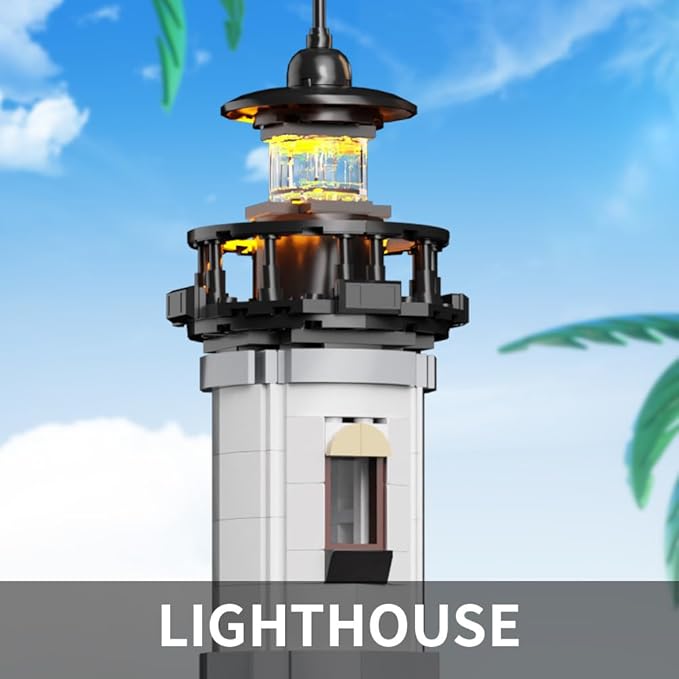 House Building Block Adults Sets The Island Modular Architecture Construction Building Model Set Present for (1480 Pcs)