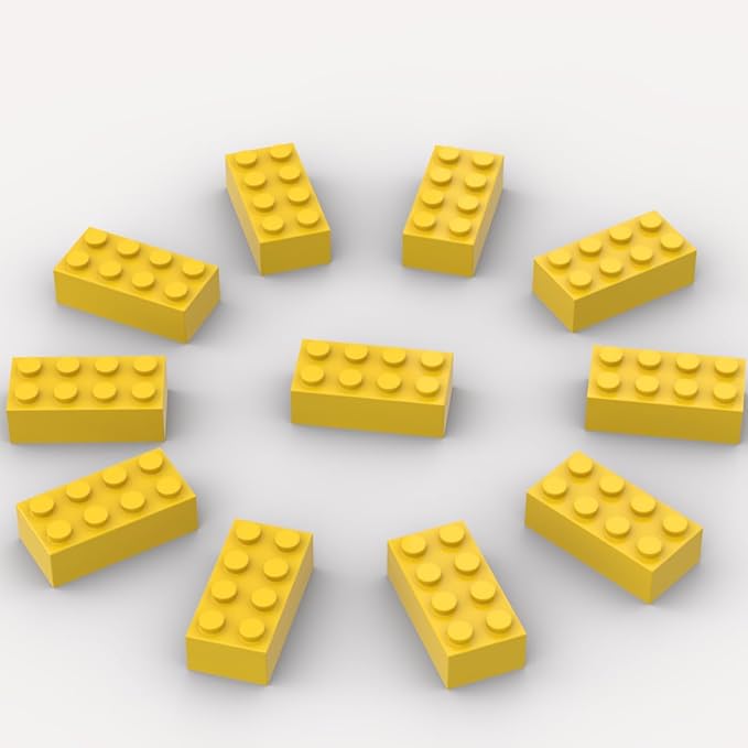 500 Piece Bulk 2x4 Building Bricks Compatible with Lego Yellow Bricks