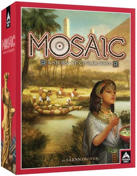 Mosaic: A Story of Civilization - Strategy Board Game for Adults and Family | Fast Fun Action-Selection and Area Control Game | 1-6 Players | Ages 14 and Up | 120 Minutes | by Forbidden Games