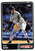 Sports Memorabilia Autograph Warehouse 247789 Jorge Sosa Autographed Baseball Card - Tampa Rays 2003 Topps Total - No. 703