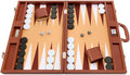 Silverman &amp Co. 19-inch Premium Backgammon Set - Desert Brown Board