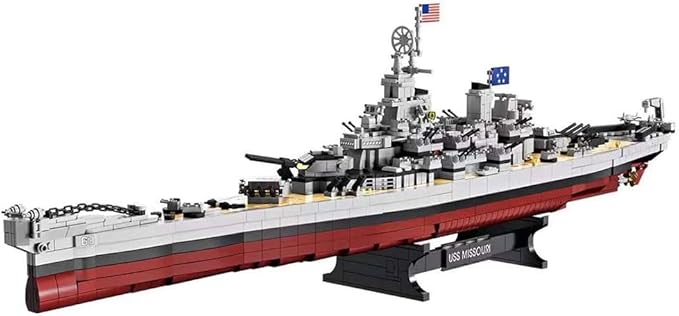 USS Missouri Aircraft Carrier Battleship Building Toys Set WW2 Navy Warship Battleship Building Set Military Building Block Set for Teens and Adults Army Toy for Collectors(2228 PCS)