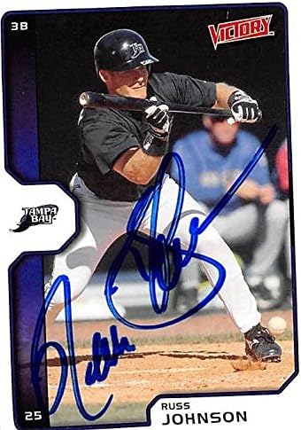 Sports Memorabilia Autograph Warehouse 247728 Russ Johnson Autographed Baseball Card - Tampa Rays 2002 Upper Deck Victory - No. 54