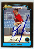 Sports Memorabilia Autograph Warehouse 247315 Scott Tyler Autographed Baseball Card - Minnesota Twins 2003 Topps Bowman - No. 318 Thick