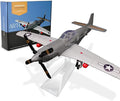 P-51 Mustang Fighter Airplane Military Building Set with Display Stand - 258 Piece Model Kit for Adults Collectors &amp Hobbyists