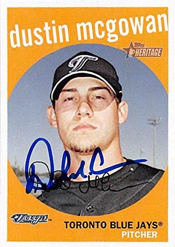 Sports Memorabilia Autograph Warehouse 246019 Dustin McGowan Autographed Baseball Card - Toronto Blue Jays 2008 Topps Heritage - No. 402