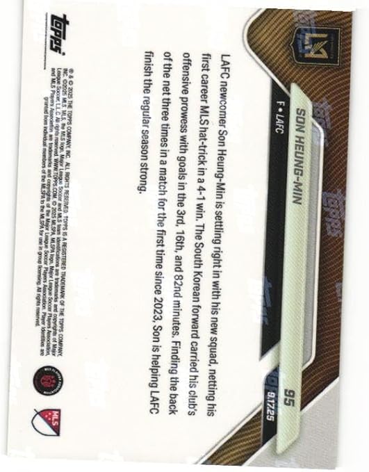 HEUNG-MIN SON 2025 Topps Now MLS Soccer LAFC Card #95 Los Angeles FC