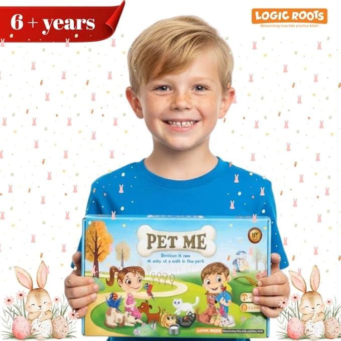 Multiplication and Division Game - Fun Math Board Game Easy Start STEM Toy Educational Gift for Kids (Girls &amp Boys) Homeschoolers Grade 1 and Up (Pet Me)