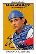 Sports Memorabilia Autograph Warehouse 249461 Sal Fasano Autographed Baseball Card - Kansas City Royals 1995 Signature Rookies Old Judge - No. 12