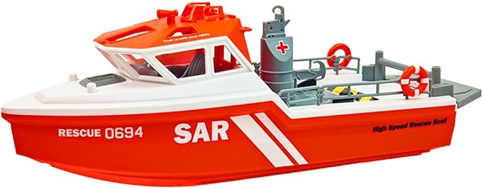 New TX694 RC Boat for Pools Lakes - 1/32 2.4 GHz Rescue Boats Brushless Motor Remote Controlled Boats Model for Adults (RTR Version)