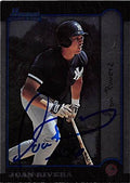 Sports Memorabilia Autograph Warehouse 248401 Juan Rivera Autographed Baseball Card - New York Yankees FT 1999 Topps Bowman - No. 386 Home Town Venezuela