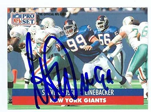 Sports Memorabilia Autograph Warehouse 20002 Steve Deossie Autographed Football Card New York Giants 1991 Pro Set No. 58