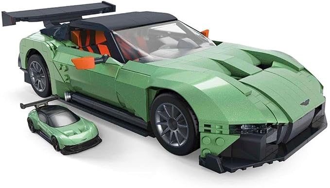 Hot Wheels MEGA Vehicle Building Toys for Adults Aston Martin Vulcan with 635 Pieces and Die-Cast Model Gift Ideas for Collectors HMY97