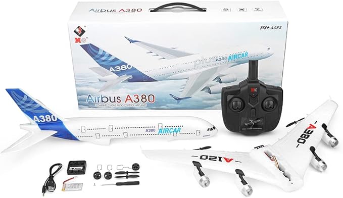 GoolRC RC Airplane WLtoys XK A120 A380 Aircar Model Plane 3CH 2.4G Remote Control Airplane EPP Fixed-Wing RC Aircraft RTF Toy for Adults