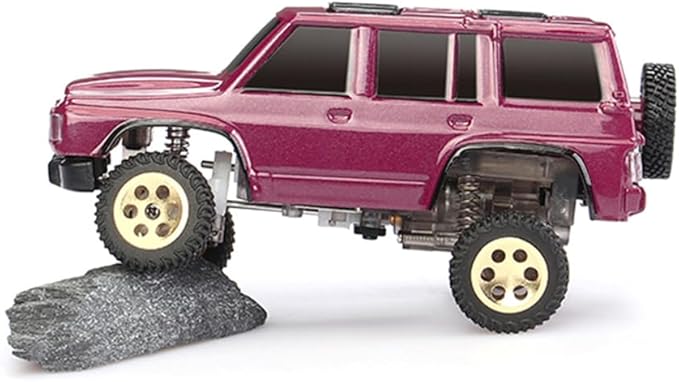 OY41-Y60 RC Rock Crawler 1/64 Scale 2.4G Full Proportional RC Electric Mini Crawler Model 15KM/H High Speed with Independent Suspension Gift for Adults - Red