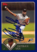 Sports Memorabilia Autograph Warehouse 247685 Esteban Yan Autographed Baseball Card - Tampa Rays 2003 Topps - No. 125