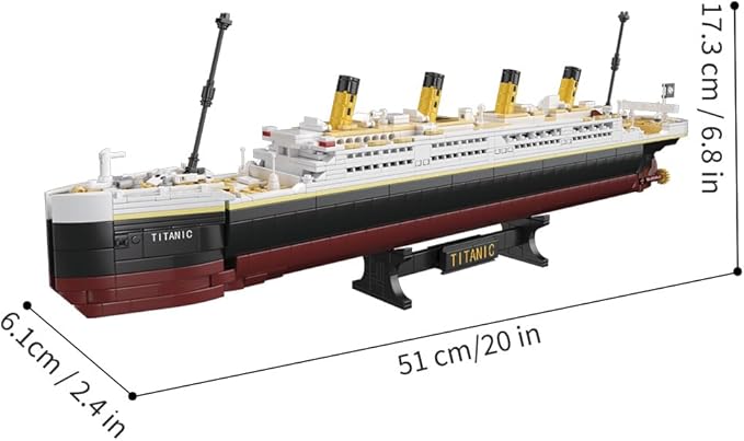 Titanic Boat Model Building Blocks Set 1465 Pieces Mini Bricks Cruise Ship ModelDIY Educational Titanic Toys for Alone at Home