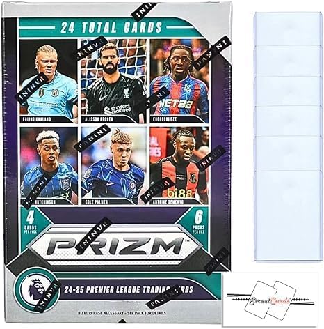 2024-25 Prizm Premier League EPL Blaster Box with 24 Trading Cards + 6 Toploaders + StreetCards Magnet!