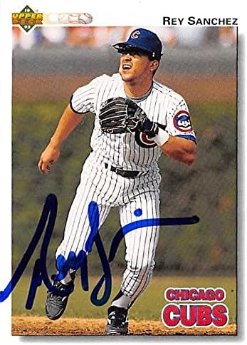 Sports Memorabilia Autograph Warehouse 248652 Rey Sanchez Autographed Baseball Card - Chicago Cubs 1992 Upper Deck - No. 562