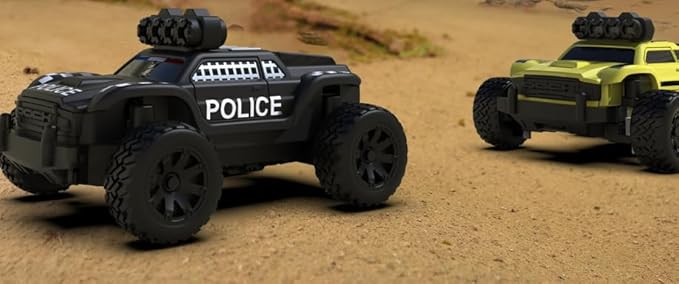 Generic Turbo Racing C82 RTR 1/76 2.4G Mini RC Police Off-Road Truck Full Proportional Vehicle with Remote Controller