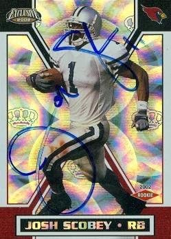 Josh Scobey Autographed Football Card (Kansas State) 2002 Pacific Exclusive No.5 Rookie