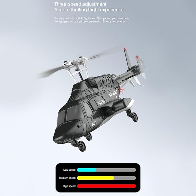RC ERA A61 Flyingwolf RC Helicopter Model 1:52 Scale Single Rotor 4CH RC Helicopter with Optical Flow Positioning One-Key Start RTF Gyro Stabilized Aircraft for Adults Beginners