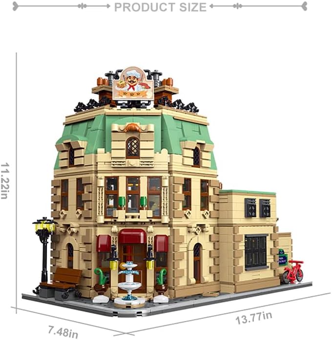 Restaurants in Paris Building Set with Lights Street Scene Series Building Blocks Set Modular Building Block Kit Home DecorGreat Gift for Teens and Adults 3104PCS