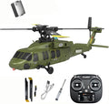 Hanll Black Hawk K200 6CH Simulation RC Helicopter with Brushless Motor Optical Flow &amp Altitude Hold One-Key Inverted Flight 2.4G Remote Control High Simulation Aerobatic Model (Green/1 Batter
