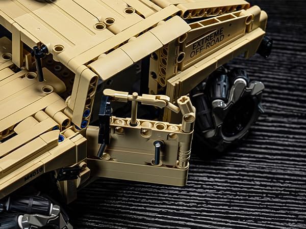 RC Off-Road Hummer Armored Technic Car Building Kit4WD Remote Control Mecanum Wheel VehicleAll-Directional Drifting RC Truck Technic Sets STEM Model for Adults &amp BoysMilitary Style