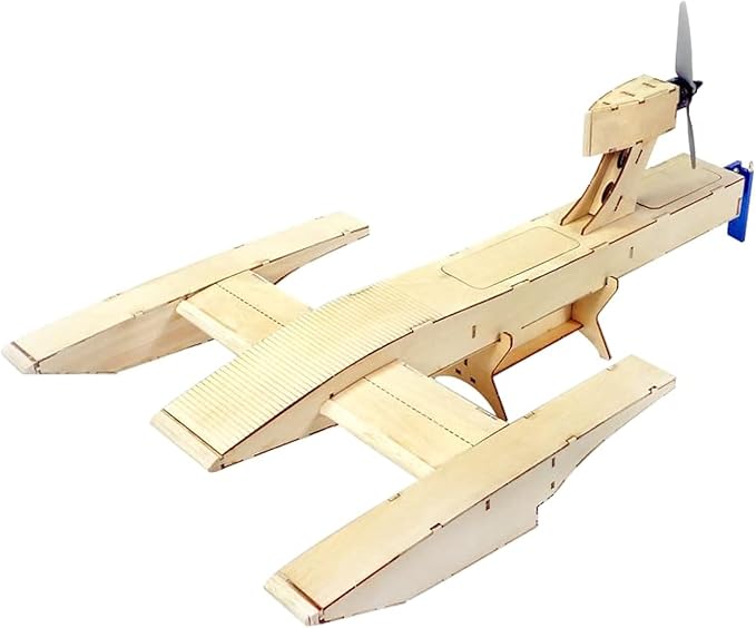 VilogaRC RC Plywood Outrigger 600mm Wooden Air Boat Model Kit to Build DIY High Speed RC Racing Boat for Adults (B088)