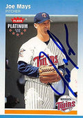 Sports Memorabilia Autograph Warehouse 246276 Joe Mays Autographed Baseball Card - Minnesota Twins 2002 Fleer Platinum - No. 102