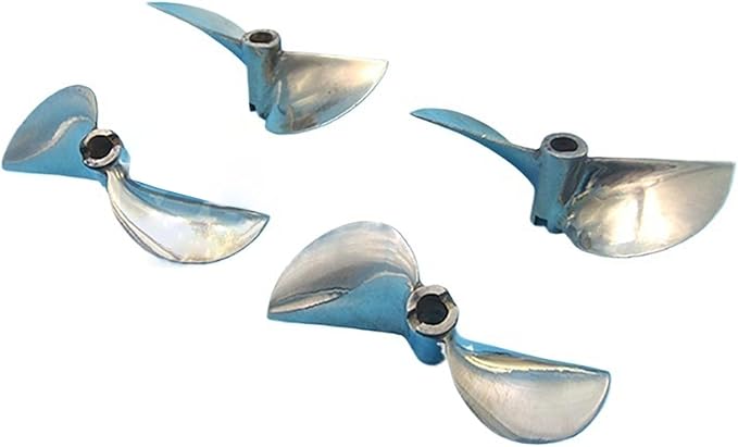 RC Boat 2-Blade Brass Propeller Pair CW &amp CCW 76mm Diameter 6.35mm Shaft Hole for Gas-Powered O-Class Racing Boats