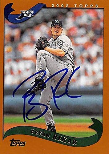 Sports Memorabilia Autograph Warehouse 247839 Bryan Rekar Autographed Baseball Card - Tampa Rays 2002 Topps - No. 241