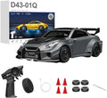 D43-02 1:43 Scale 2.4G Full Proportional 4WD Alloy RC Drift Car with Gyro System Silent Bearings Adjustable Speed &amp LED Lights for Adults High Speed Remote Control Racing Car