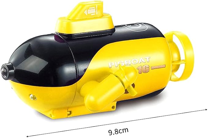 GoolRC Mini Remote Control Submarine RC Submarine Toy 4-Channel Remote Control Toy Forward/Diving Backward/Surfacing Left Turn Right Turn Yellow