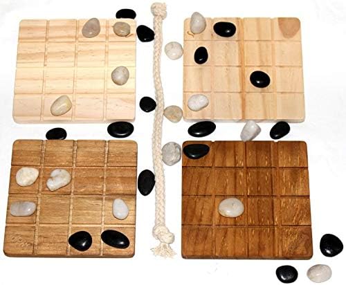 SHOBU by Smirk and Dagger: 2 Player Abstract Strategy Board Game with Wood Boards River Rocks and a Rope Beautiful Challenging and Great Gift for Couples Family Adults and Kids Ages 10 and Up