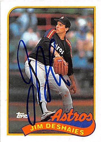 Sports Memorabilia Autograph Warehouse 247941 Jim DeShaies Autographed Baseball Card - Houston Astros 1989 Topps - No. 341