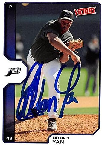 Sports Memorabilia Autograph Warehouse 247659 Esteban Yan Autographed Baseball Card - Tampa Rays 2002 Upper Deck Victory - No. 63