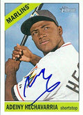 Sports Memorabilia Autograph Warehouse 248274 Adeiny Hechavarria Autographed Baseball Card - Miami Marlins 2015 Topps Heritage - No. 161